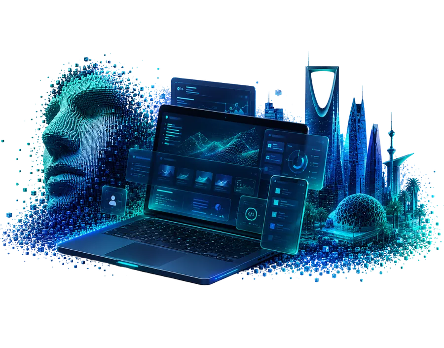 واجهة تقنية لتصميم موقع إلكتروني احترافي في السعودية
